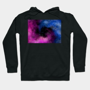 Colorful watercolor spiral nebula galaxy background Hoodie